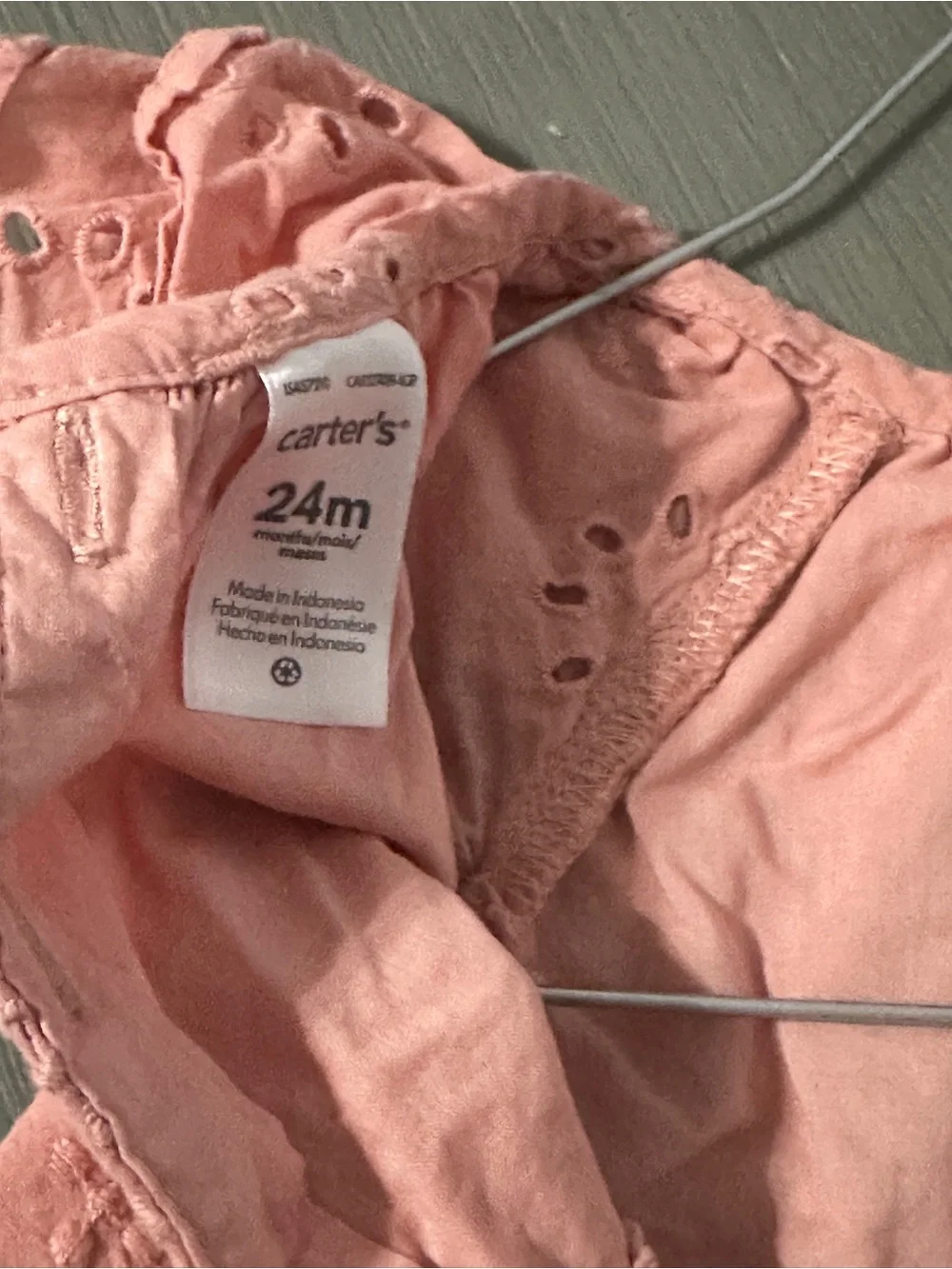Carter's Peach Eyelet Cotton Dress
